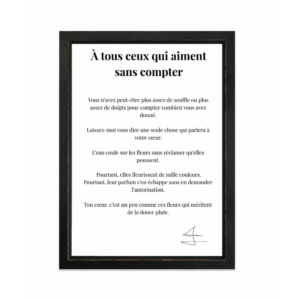 À tout ceux qui aiment sans compter